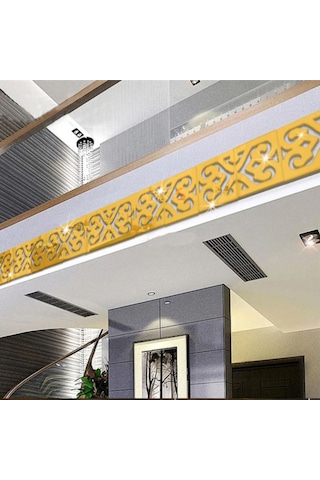 1001Hediye Pleksi Süs Gold Motif Desenli Bordür Duvar Tavan Süsü 20 Adet