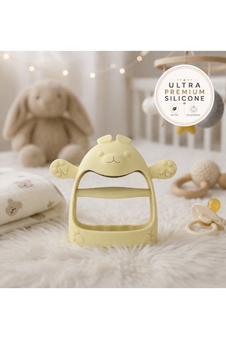 Tgm Baby Ultra Premium Silikon Tavşan Eldiveni Diş Kaşıyıcı Özel Taşıma Kablı Bej
