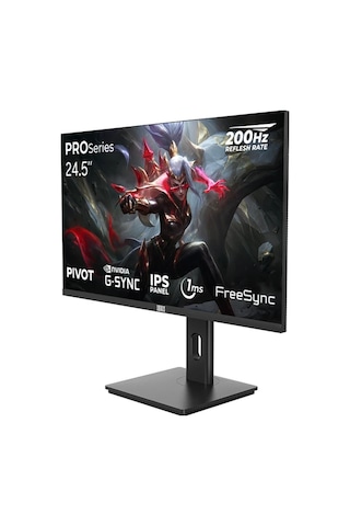 Dragos Pro Series P245fhd200 24.5" 1 Ms Full Hd Pivot Ips 200 Hz Oyuncu Monitörü