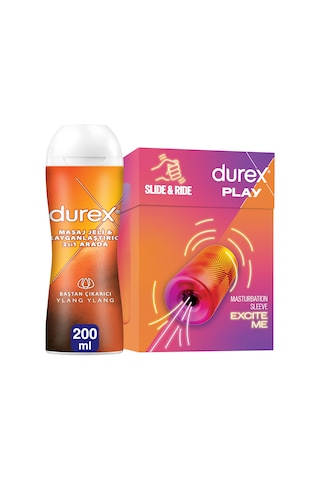 Durex Manuel Mastürbatör + Durex Ylang Ylang 2'si 1 Arada Kayganlaştırıcı Masaj Jeli 200 ML