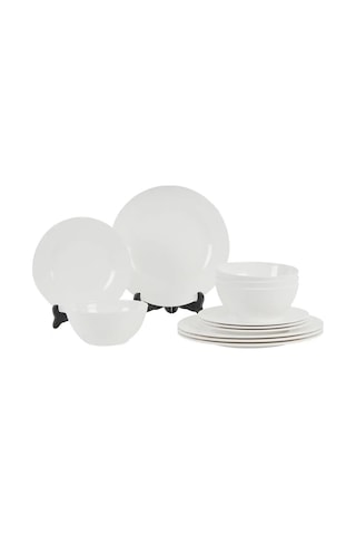Kampa Blanco 12 Parça Melamin Yemek Takımı Beyaz
