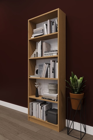 Lüks 5 Raflı Ev Ofis Kitaplık %100 Mdf Modern Dekoratif Kütüphane Kitaplık K002 Karına