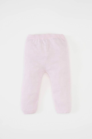 Defacto Kız Bebek 3'lü Takım Bisiklet Yaka Basic Düz Triko Kazak Beli Lastikli Alt Bere C9763A524WNPN688 Pembe