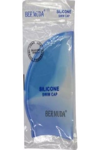 Silikon Bone Yüzme Yüzücü Bonesi Deniz Havuz Için Elastik Yüzme Şapkası Sılıcone Swım Cap Mavi Beyaz Mavi