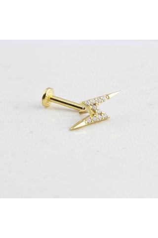 Glorria Altın Şimşek Tragus Piercing Çok Renkli 70555533