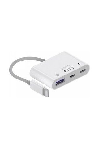 Polham Apple Uyumlu iPad Ve iPhone Lightning Usb Okuyucu Type C Şarj Kulaklık Dönüştürücü Kablosu