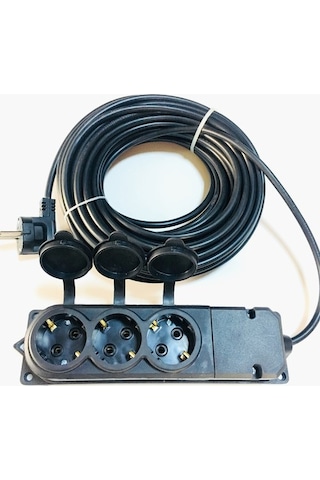 3 Lü Kauçuk Seyyar Uzatma Kablosu 20 Metre 3x2.5 Mm