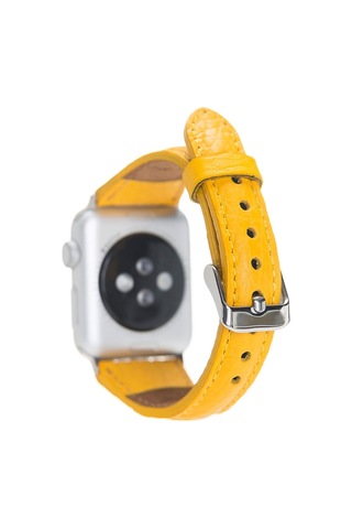 Bouletta Apple Uyumlu  Watch Ince Deri Kordon 38-40-41 MM Sarı