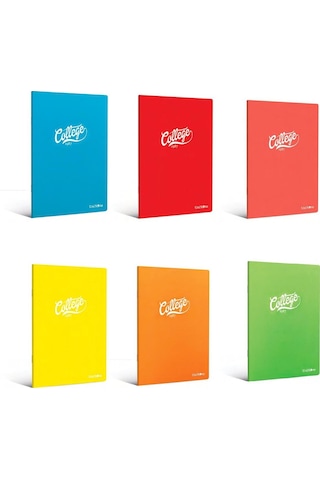 Çınar College A5 40 Yaprak Plastik Kapak Dikişli Defter 2 Çizgili+2 Kareli