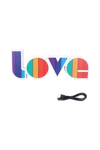 Aşk Mektubu Gece Lambası Asılabilir Dekoratif Masaüstü Led Neon Lamba Düğün Partisi Yatak Odası Çizgili Diğer