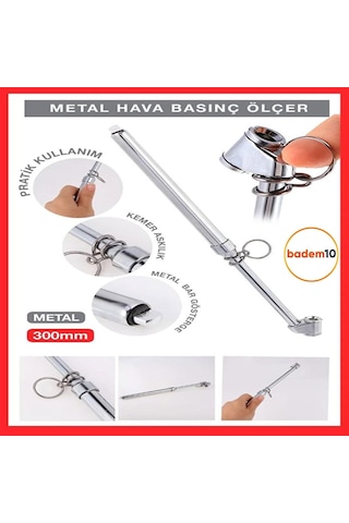 Badem10 Omega Araba Araç Tekerlek Bisiklet Metal Çubuklu Lastik Havası Ölçme Jakı Hava Basınç Ölçer Çubuklu E