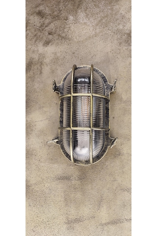 Eskıtme Oval Alüminyum Gövde Camlı Tavan/duvar Armatürü Antik Eskitme