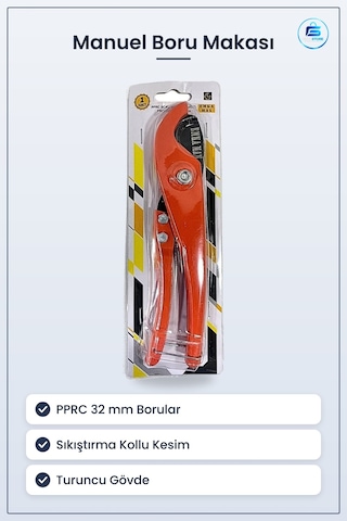 Manuel Boru Makası Pprc 32 Mm Kesici Plastik Kesme Hırdavat Malze