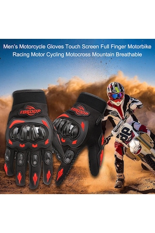 Ekrana Dokunmak için Tam Parmak Erkek Motosiklet Eldiveni