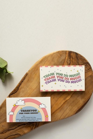 İngilizce Thank You Çift Yön Paketleme Teşekkür Kartı Pytktskk31