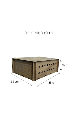 Modem Saklama Kutusu - 25x18x9 Cm Dekoratif Ahşap Modem Saklama Kutusu Modem Rafı Çok Renkli