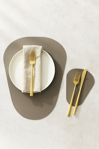 Deri Amerikan Servis Ve Supla Takımı Kahverengi 12 Parça 37 X 44 Cm Kahverengi