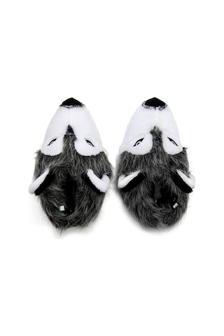 Twigy Husky Erkek Hayvanlı Panduf Gri 40/45 CC0530 Çok Renkli