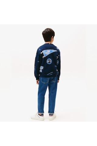 Tommy Hilfiger Tommy Jeans Allover Printed Çocuk Lacivert Sweatshirt Kb0kb09804 Lacivert