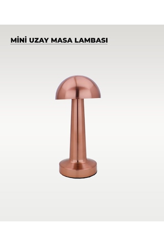 Rose Mantar Masa Lambası - Dokunmatik - 3 Renk Işık Rose