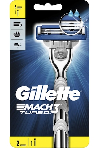 Gillette Mach3 Turbo Tıraş Makinesi + Yedek Başlık 2'li