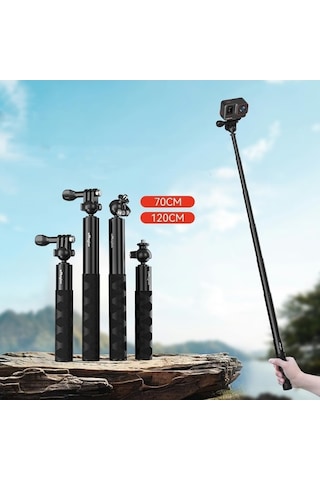 Tongxida Amagisn 70cm 1/4 İnç Bilyalı Bağlantılı Selfie Çubuğu Spor Kamerası Uzatma Çubuğu Djı/gopro Hero/ınsta360 İçin