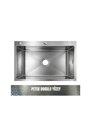 Gl General Sagax 50x60 Inox Petek Dokulu Çift Delikli Mutfak Eviyesi 304 Paslanmaz Çelik 1mm Inox