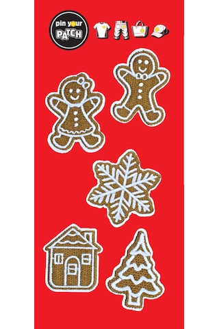 Pin Your Patch New Year Christmas Yeni Yıl Patch Set Patch Yama Seti Mor - Kırmızı