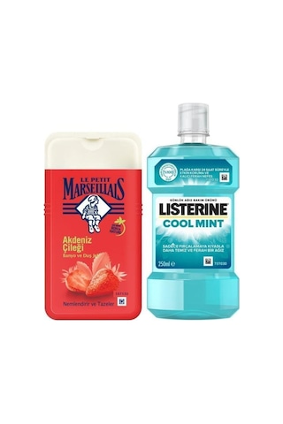 Le Petit Marseillais Akdeniz Çileği Banyo ve Duş Jeli 250 ML + Listerine Cool Mint 250 ML