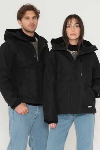 Jack & Jones Suya Dayanıklı Kapüşonlu Mont 12238882 Black Siyah
