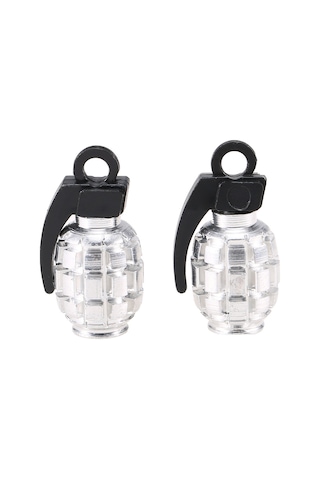 Reedark 2 Adet Gümüş Renkli Füze Desenli Sürekli Kullanımlı Bisiklet Lastik Valf Kapağı - Su Ve Toz Geçirmez, Kolay Kurulum