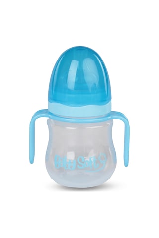 Baby Soft Geniş Ağız Kulplu Biberon 150 Ml - Mavi