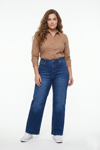 Dekploy Kadın Yüksek Bel Wide Leg Denim Bol Pantolon Bgl-st05449 K.mavi