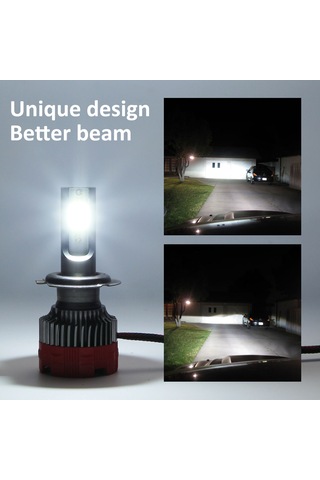 2 Adet H7 Led Motosiklet Farları 6000k 6000lm Süper Parlak Su Geçirmez Led Araba Sis Lambası Beyaz Işık