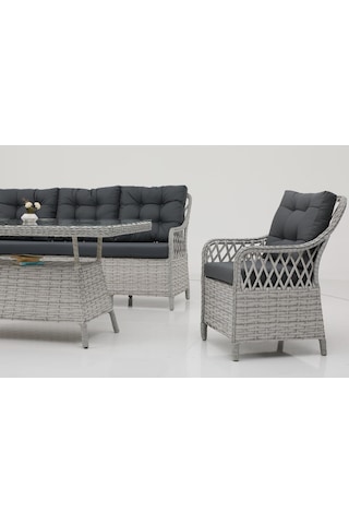 Denart Garden Derin Rattan Takim Gri