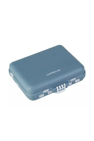 İlaç Kutusu Kapaklı Bölmeli Büyük Caperlan 12 10 3,5 Cm Mavi