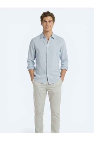 Kip Gri Regular Fit Dokuma Casual %100 Pamuk Gömlek