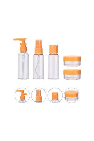 Seyahat İçin 5 Li Şeffaf Kozmetik Kap Seti 30 Ml Çok Renkli