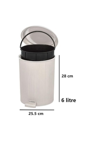 Omnipazar Elf-n522 Nostalji 4'lü Çöp Kovalı Wc Fırçalı Banyo Seti Taş Gri Gri