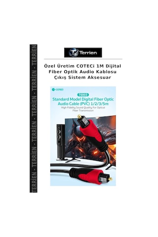 Özel Üretim Coteci 1m Dijital Fiber Optik Audio Kablosu Çıkış Sistem Aksesuar