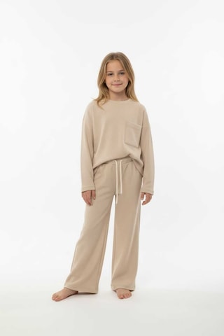 Aden Kids %100 Pamuk Çocuk Oversize Alt Üst Takım - Unisex Rahat Kalıp Bej