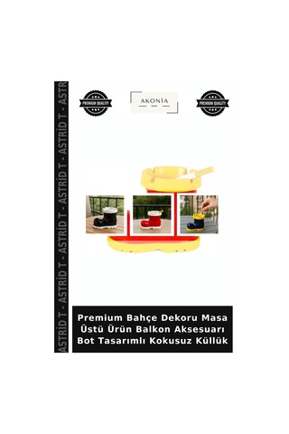 Premium Bahçe Dekoru Masa Üstü Ürün Balkon Aksesuarı Bot Tasarımlı Kokusuz Küllük