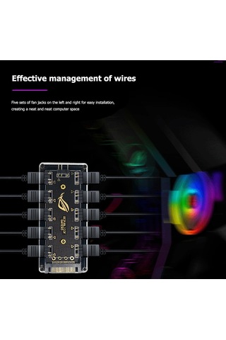 Argb Rgb Led 3 Pin 11 Port Fan Çoklayıcı 4847A Sata Power 5V Hub