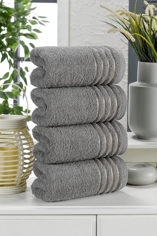 Casnack Diana Havlu Seti 4'lü 800gr. 50x90cm - Antrasit
