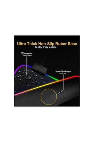 Rgb Led Işıklı Gaming Mousepad Xl 80cm X 30 Cm Büyük Boy Oyuncu Mouse Pad