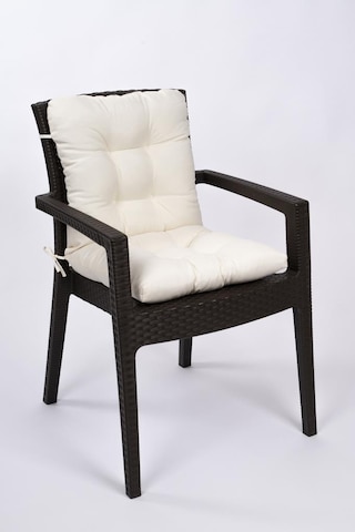 Altınpamuk Neva Pofidik Arkalıklı Özel Dikişli Bağcıklı Sandalye Minderi 44x94 CM Krem