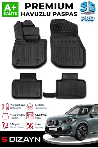 S-dizayn Bmw Ix1 3d Pro Havuzlu Paspas 2024 Üzeri A+ Kalite