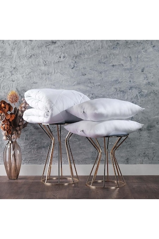 Schafer Microfiber 3 Parça Beyaz Yorgan Yastık Seti Beyaz