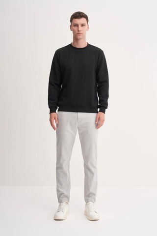 Cazador 53395 Erkek Bisiklet Yaka Sweatshirt Siyah