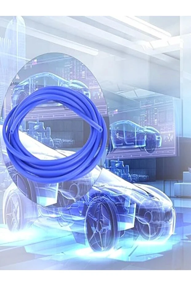 4 Mm Silikon Vakumlu Turbo Hortumu Cam Suyu Sıcak Soğuk Su Hava Hortumu Mavi